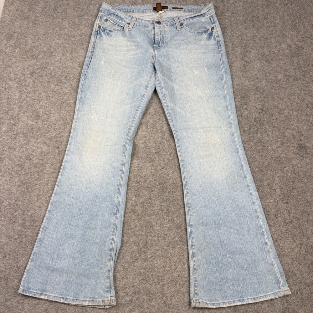 Aeropostale Stretch Flare Jeans Womens 7/8 S Light Wash Distressed Y2K Boho
